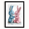 Adorable Bunny Duo - Kids Room Wall Art Canvas and Framed Options