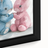 Adorable Bunny Duo - Kids Room Wall Art Canvas and Framed Options