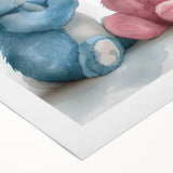 Adorable Bunny Duo - Kids Room Wall Art Canvas and Framed Options