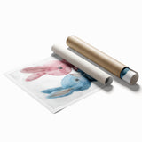 Adorable Bunny Duo - Kids Room Wall Art Canvas and Framed Options