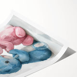 Adorable Bunny Duo - Kids Room Wall Art Canvas and Framed Options