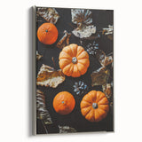 Landscape art painting of autumn trees on framed canvas.