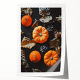 Extra large rolled print of a floral art design in autumn hues, suitable as art wall dining room decor.