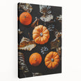 Side view of a large canvas depicting a fall landscape in warm orange and red tones, suitable for kitchen wall art.