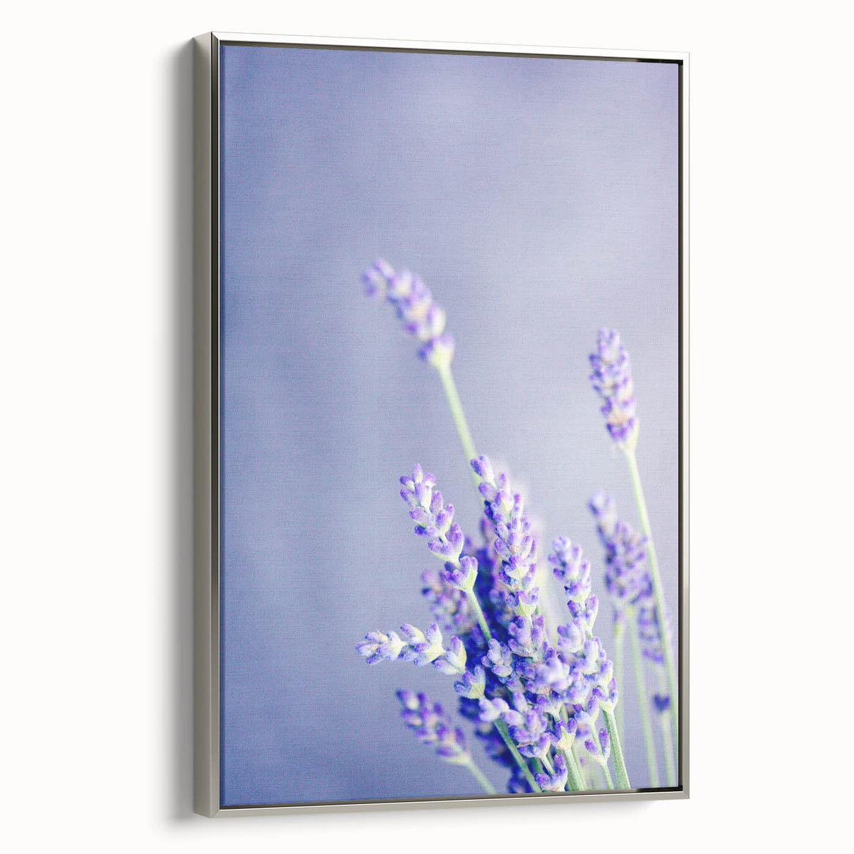 Landscape art painting of spring season on framed canvas, featuring colorful blooms against a black background.