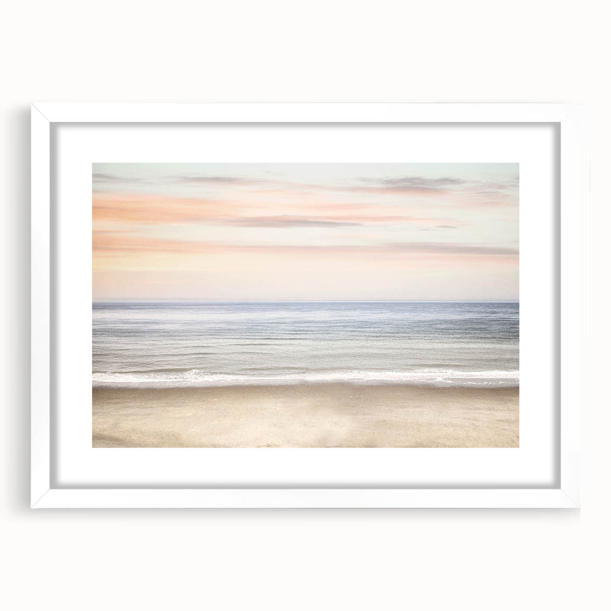 Abstract art print featuring swirling blue and white patterns on a framed canvas, suitable for dining room or bedroom decor.