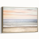 Framed canvas featuring a vintage landscape painting with muted earth tones, ideal for bedroom wall art.