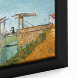 Close-up of a framed canvas depicting a Van Gogh-inspired textured artwork with colorful swirls on a black background.