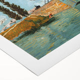 Art deco poster featuring a geometric pattern in muted gold and teal, printed on rolled canvas.