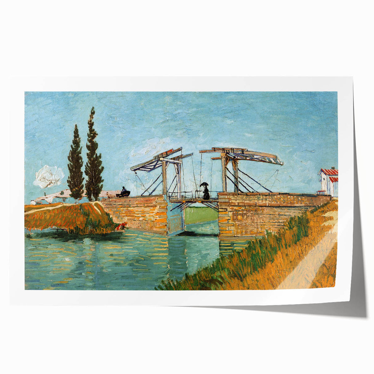 Extra large rolled canvas print featuring a Van Gogh-inspired floral design in vibrant colors.