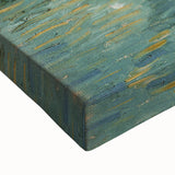 Black and white landscape art painting on large stretched canvas, featuring a serene tree-lined pathway.