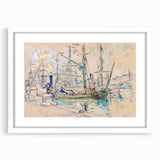 Modern Wall Art: Abstract Nautical Scene of Marseille Harbor