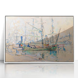 Modern Wall Art: Abstract Nautical Scene of Marseille Harbor