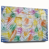 Modern Wall Art: Abstract Geometric Mountain Design with Pastel Tones