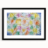 Modern Wall Art: Abstract Geometric Mountain Design with Pastel Tones