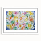 Modern Wall Art: Abstract Geometric Mountain Design with Pastel Tones