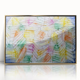 Modern Wall Art: Abstract Geometric Mountain Design with Pastel Tones