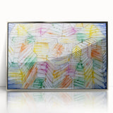 Modern Wall Art: Abstract Geometric Mountain Design with Pastel Tones