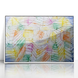 Modern Wall Art: Abstract Geometric Mountain Design with Pastel Tones