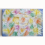 Modern Wall Art: Abstract Geometric Mountain Design with Pastel Tones