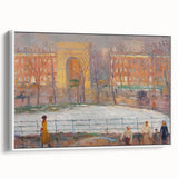 Modern Wall Art: Vibrant Washington Square Scene with Street Cleaners