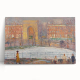 Modern Wall Art: Vibrant Washington Square Scene with Street Cleaners