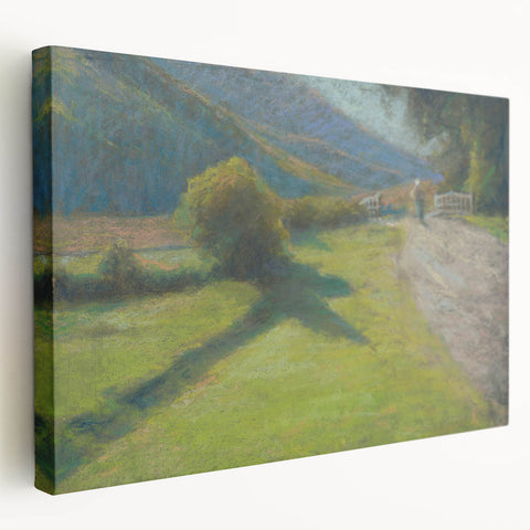 Modern Wall Art: Serene Forest Road Scene with Pastoral Charm