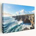 Stretched canvas artwork depicting dramatic cliffs with vivid colors, perfect for enhancing modern home decor. Ideal for nature lovers and art enthusiasts.