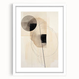 Modern Dining Area Art – Geometric Abstract Black & Beige Print