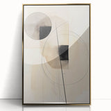 Modern Dining Area Art – Geometric Abstract Black & Beige Print