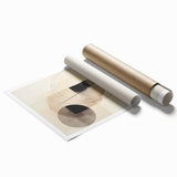 Modern Dining Area Art – Geometric Abstract Black & Beige Print