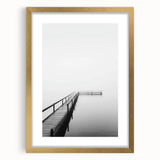 Minimalist Black & White Pier Office Wall Art – Modern Décor