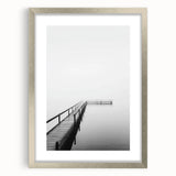 Minimalist Black & White Pier Office Wall Art – Modern Décor