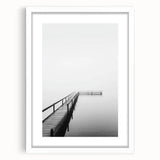 Minimalist Black & White Pier Office Wall Art – Modern Décor