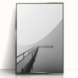 Minimalist Black & White Pier Office Wall Art – Modern Décor