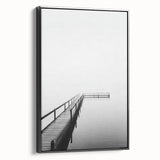 Minimalist Black & White Pier Office Wall Art – Modern Décor