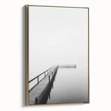 Minimalist Black & White Pier Office Wall Art – Modern Décor