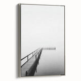 Minimalist Black & White Pier Office Wall Art – Modern Décor