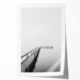Minimalist Black & White Pier Office Wall Art – Modern Décor