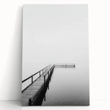 Minimalist Black & White Pier Office Wall Art – Modern Décor