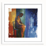 Abstract figurative frame with a white mat, showcasing a modern artistic design that enhances interior decor, perfect for contemporary home styling.