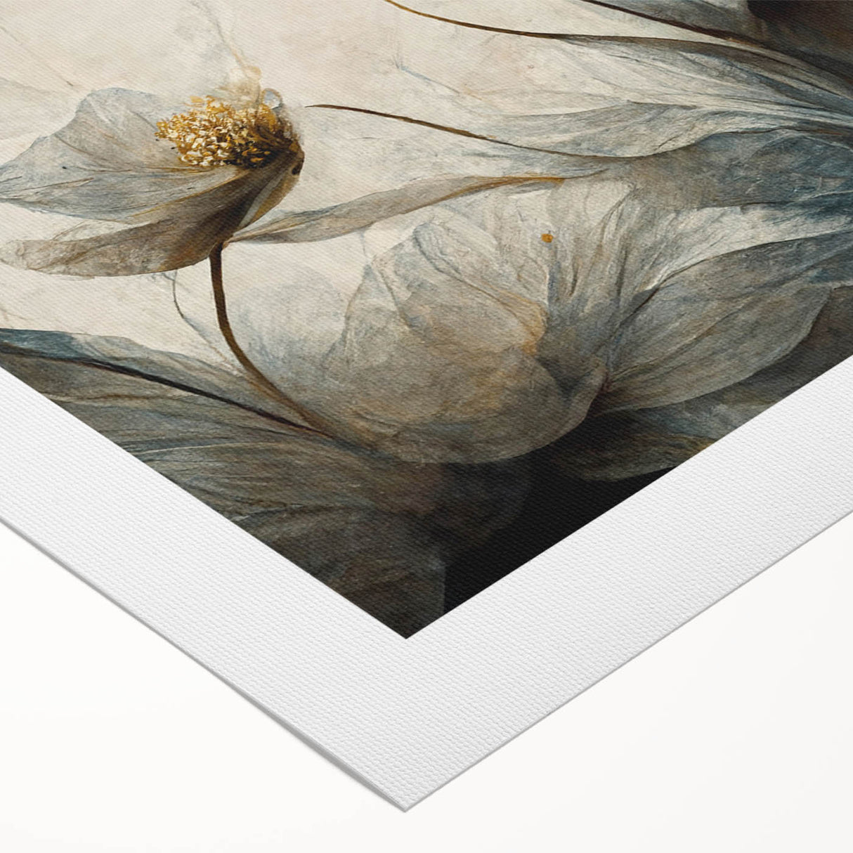 Rolled canvas artwork showcasing vibrant abstract floral designs in a mix of pink, blue, and green hues, perfect for modern home decor. Ideal for adding a colorful touch to any room's aesthetic.