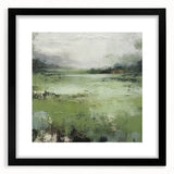 Abstract landscape wall art framed in black, featuring a minimalist design with soft color gradients, perfect for modern home decor in living spaces or offices.