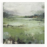 Abstract landscape wall art on stretched canvas, showcasing vibrant hues of blue and orange, perfect for modern home decor. Ideal for adding a pop of color and artistic flair to any room.