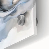 Minimalist Abstract Wall Art – Cloud Bloom in Gray, Blue & White