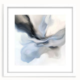 Minimalist Abstract Wall Art – Cloud Bloom in Gray, Blue & White