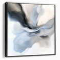 Minimalist Abstract Wall Art – Cloud Bloom in Gray, Blue & White