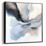 Minimalist Abstract Wall Art – Cloud Bloom in Gray, Blue & White