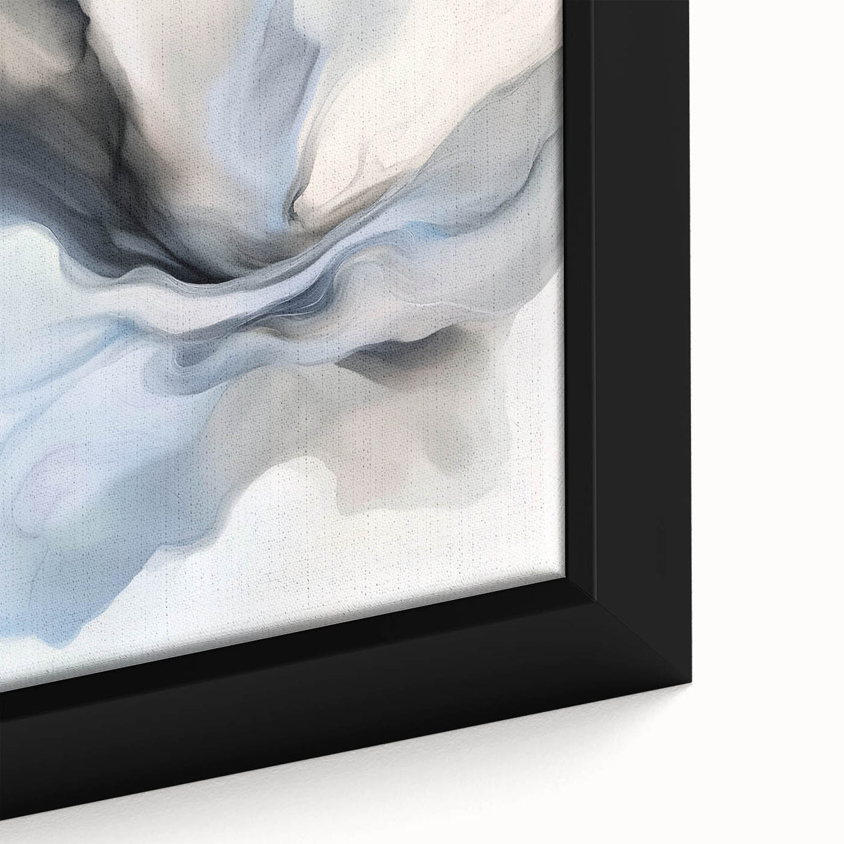 Minimalist Abstract Wall Art – Cloud Bloom in Gray, Blue & White