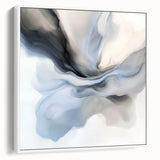 Minimalist Abstract Wall Art – Cloud Bloom in Gray, Blue & White